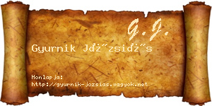Gyurnik Józsiás névjegykártya